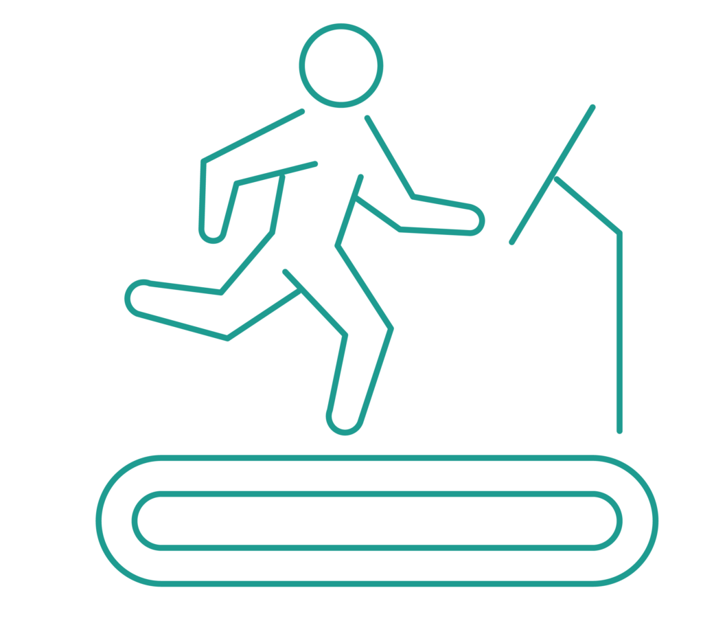 Illustration d’un entraînement sur tapis de course pour la reprise d’activité physique